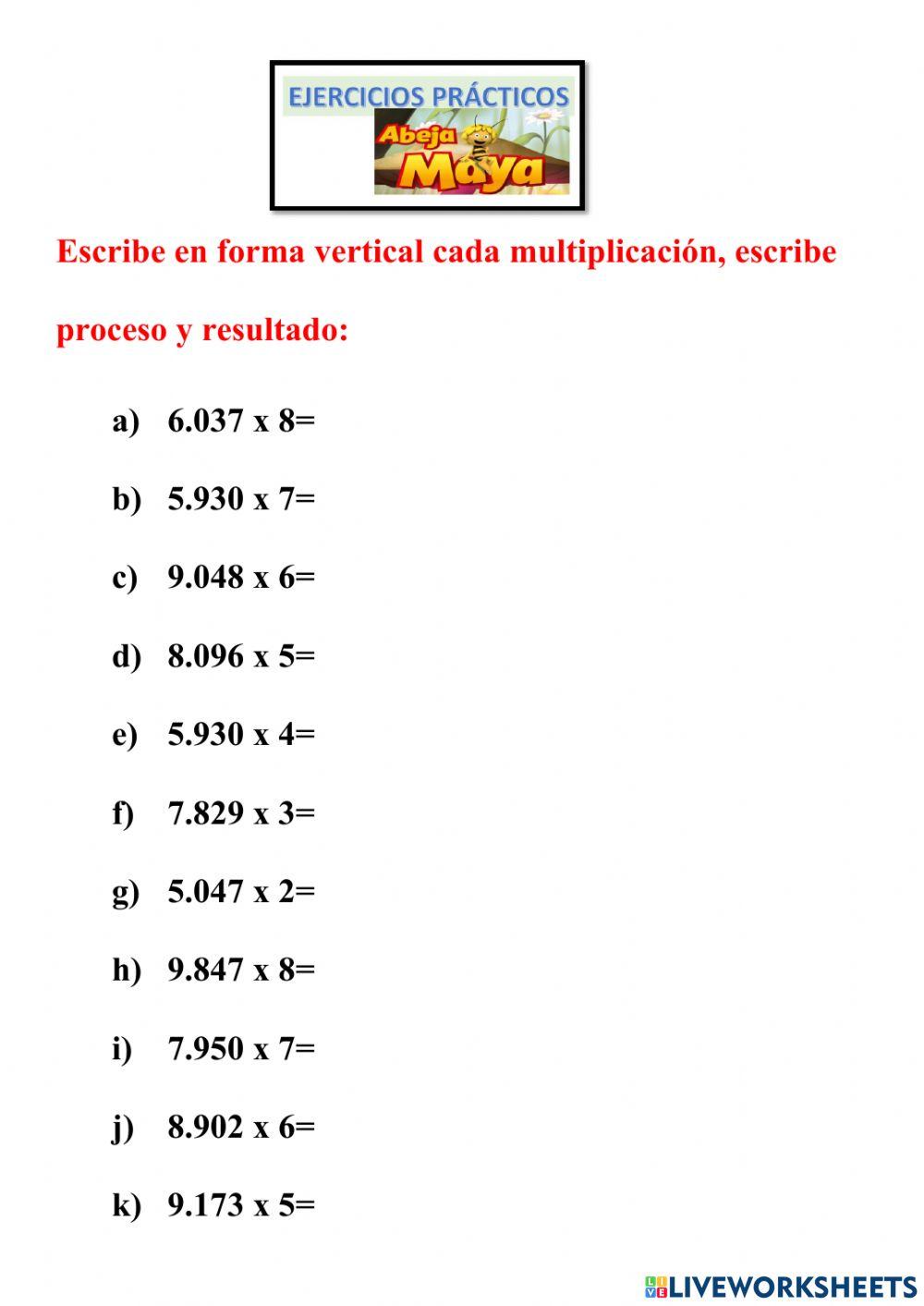 Tablas de multiplicar