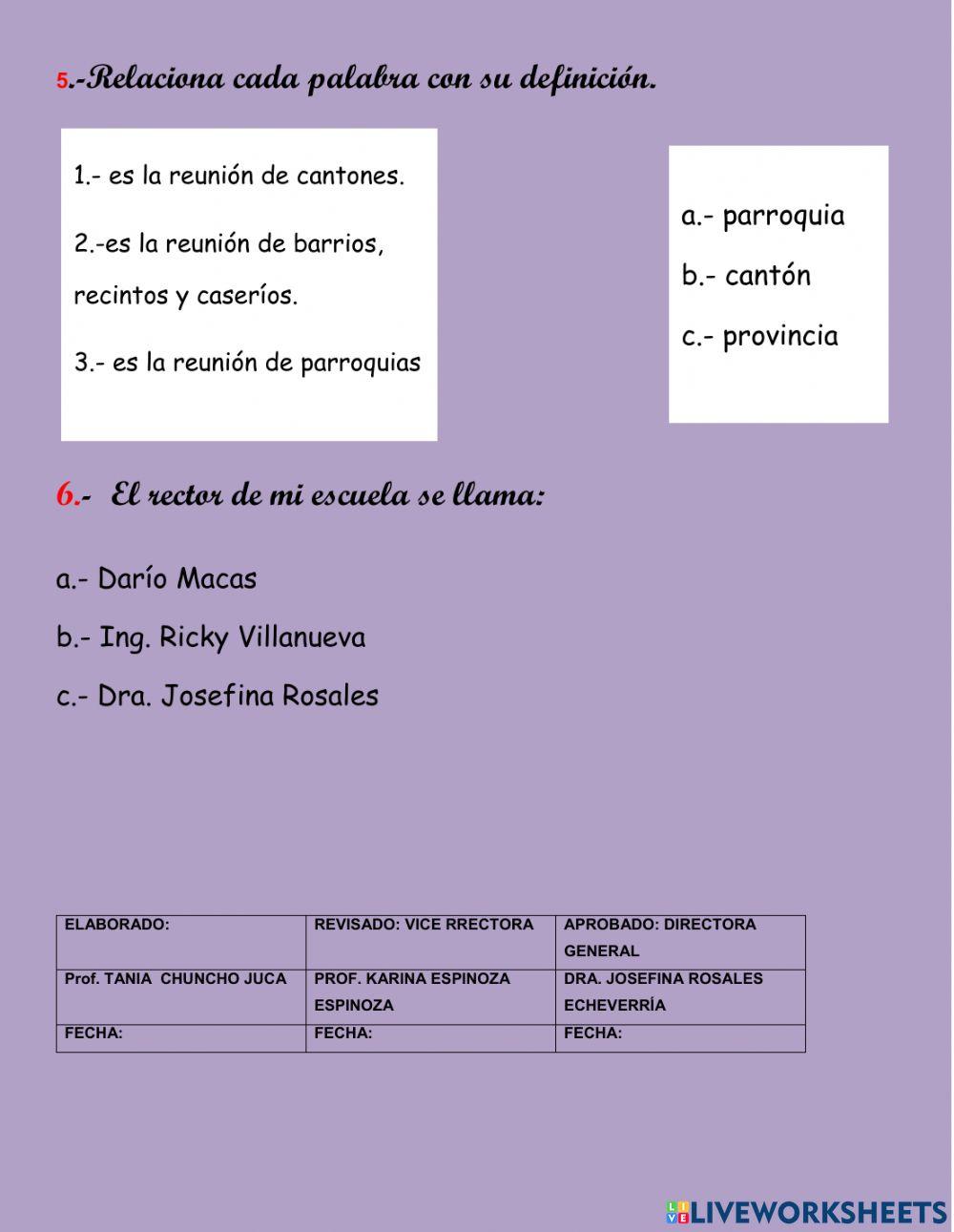 Examen de estudios sociales