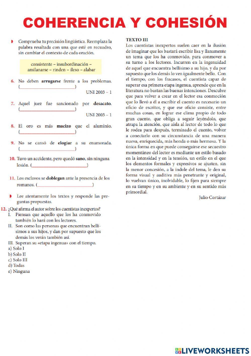 Coherencia y cohesión