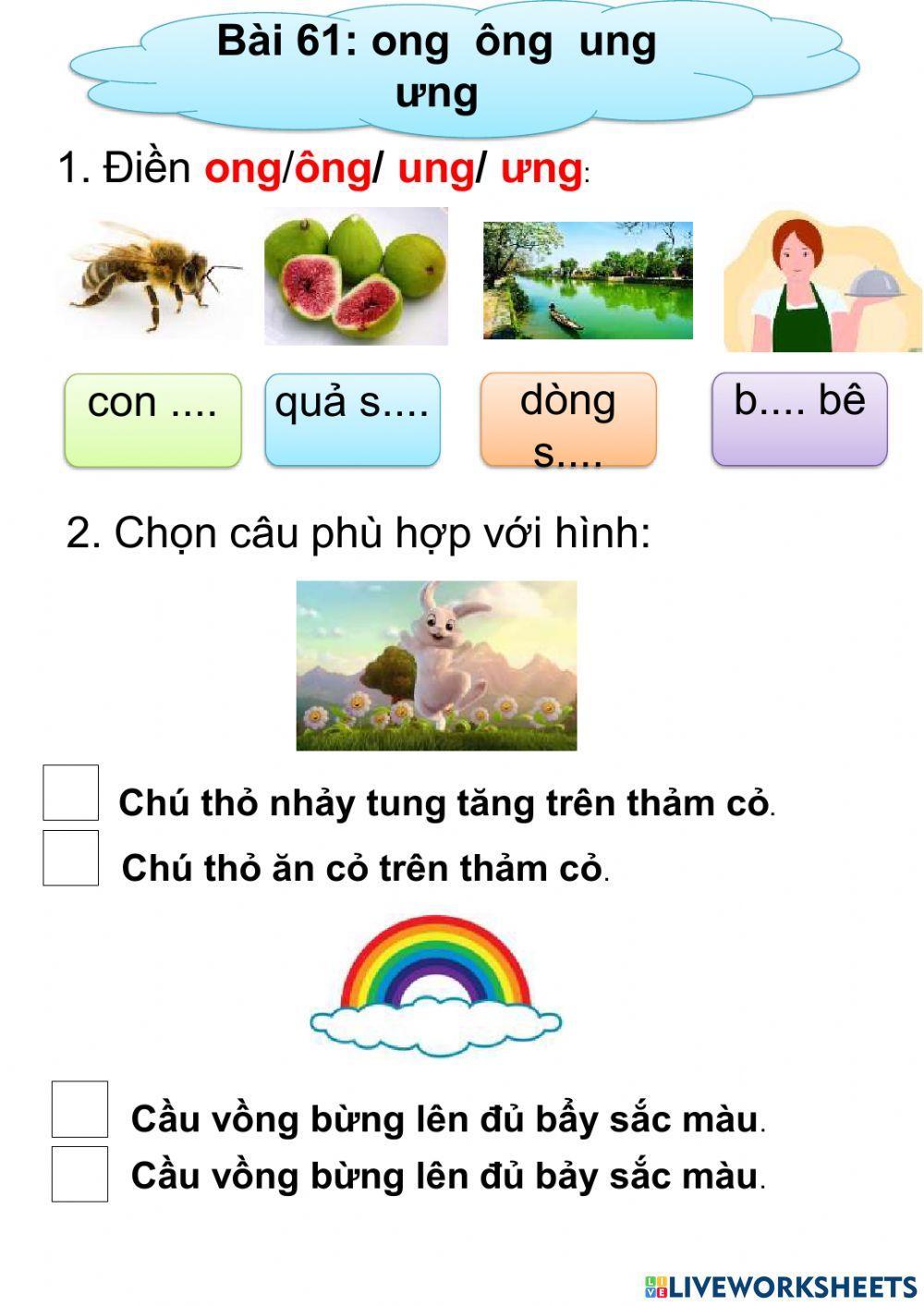 Bài 61: ong ông ung ưng