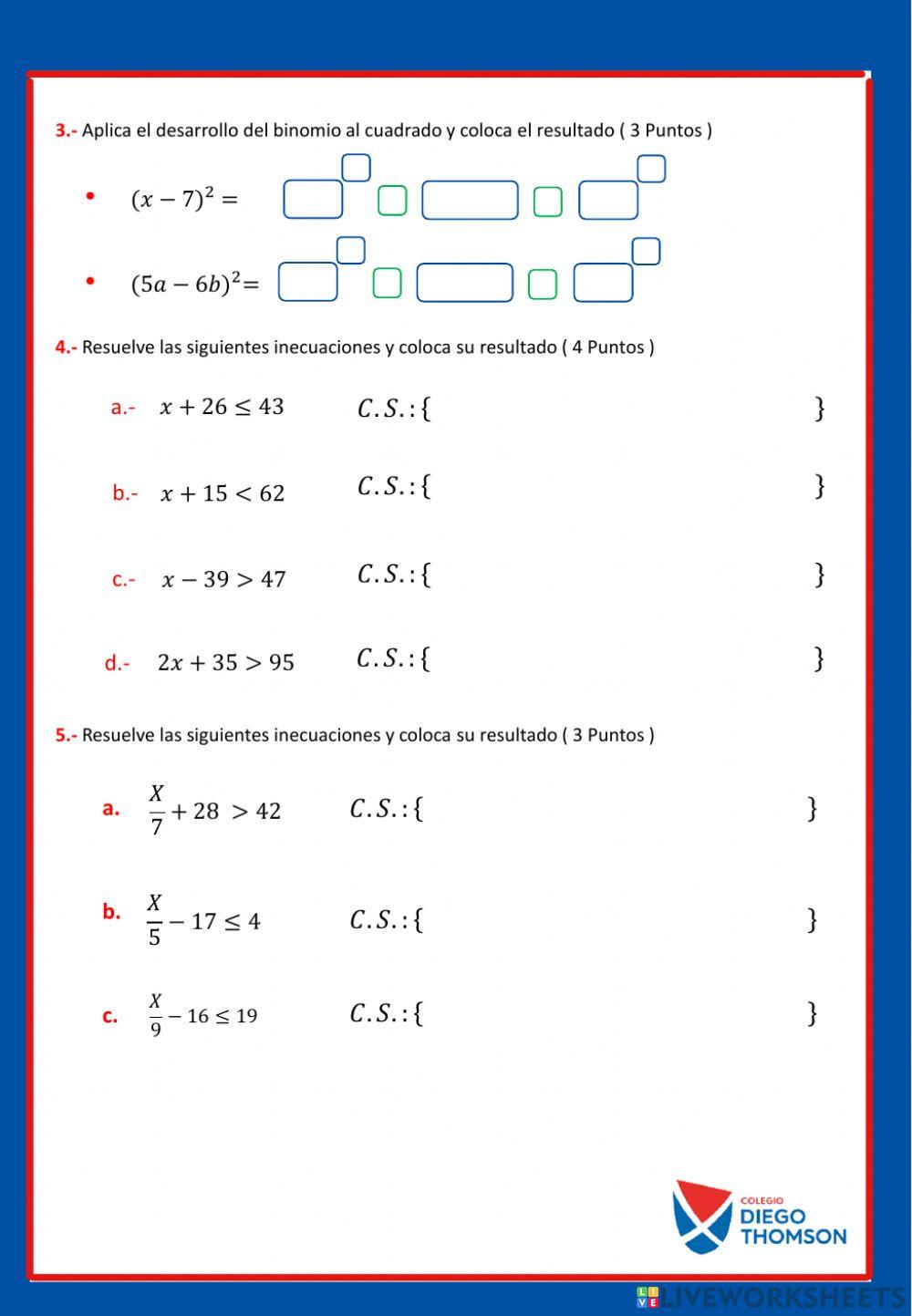 4to - X - Examen final 4to - X - Examen final