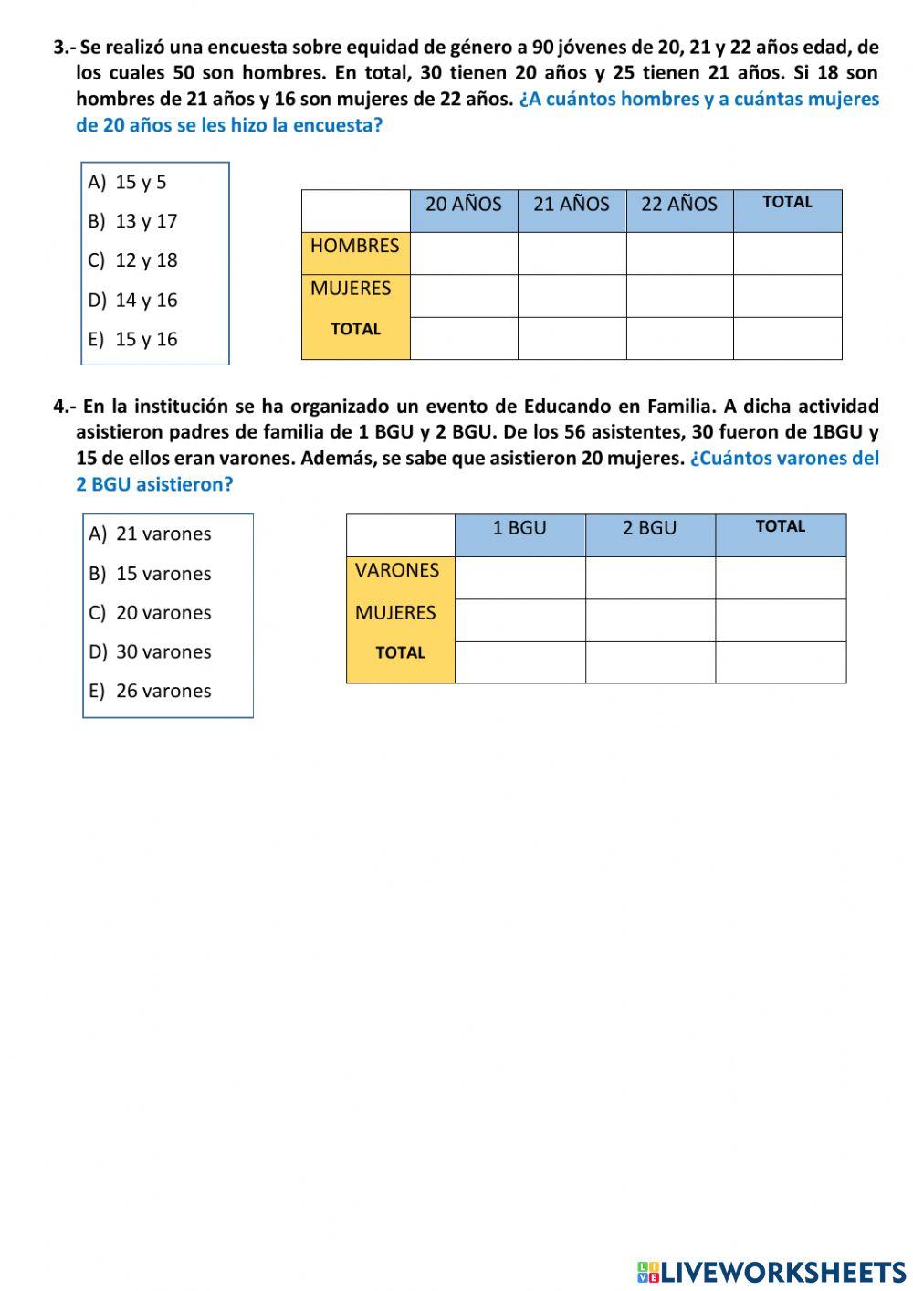 Cuadros de doble entrada