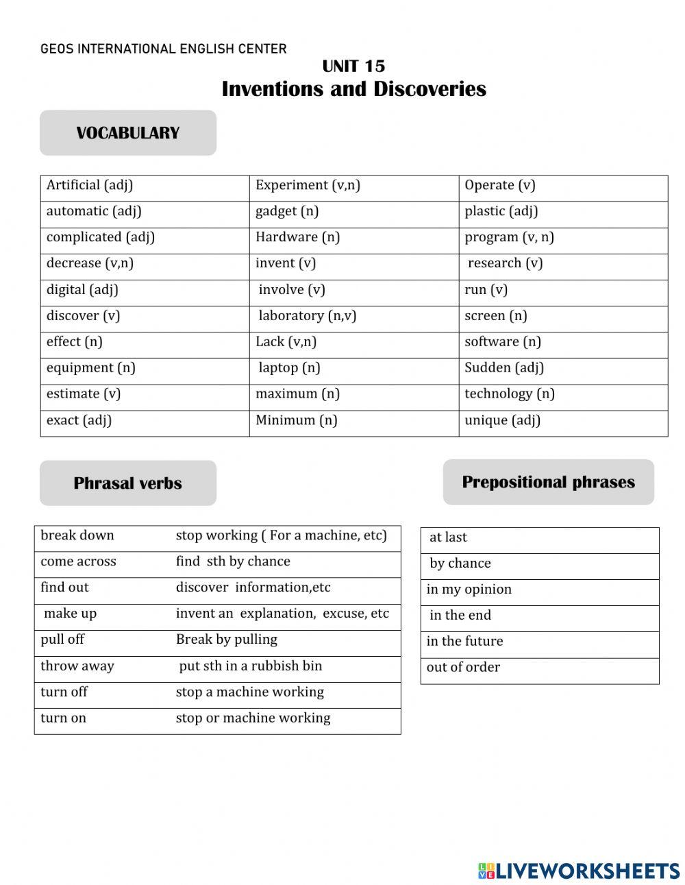 Unit 18-Inventions and Discoveries