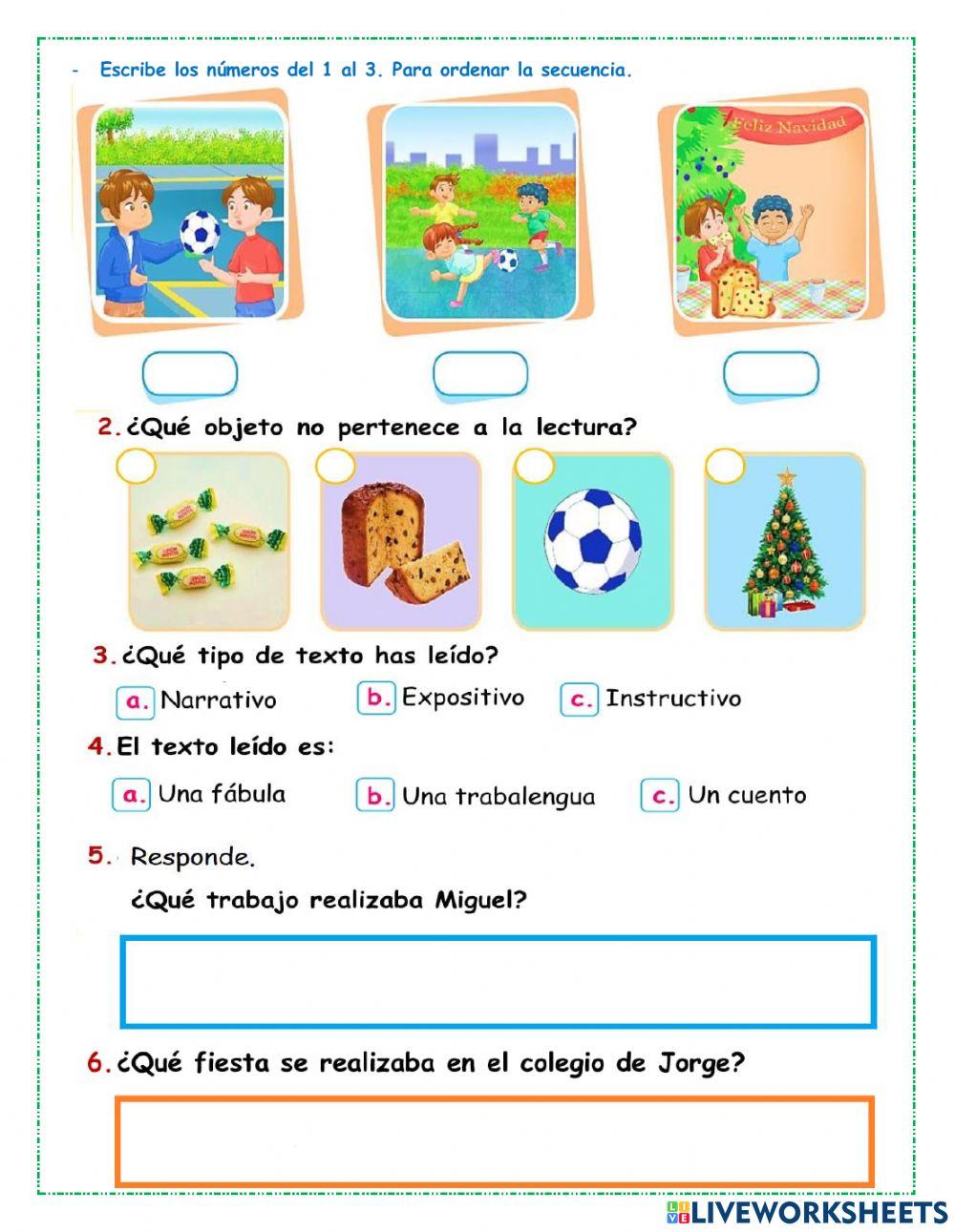 Evaluacion de comprensión de textos