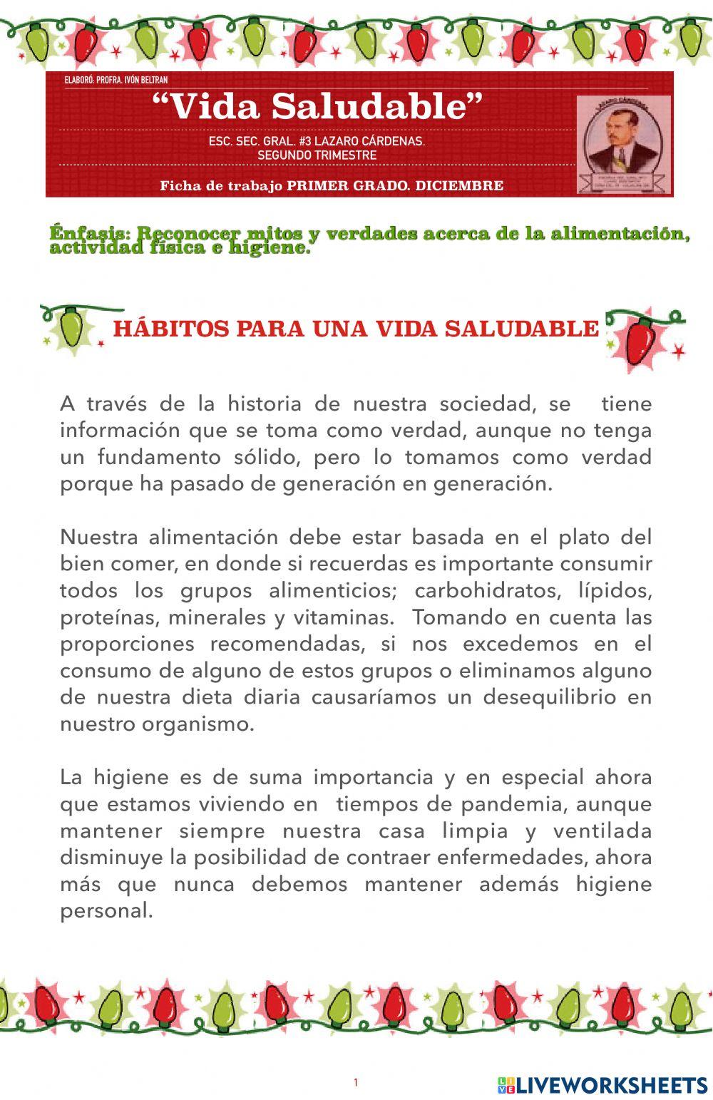 Vida Saludable Verdades y Mitos