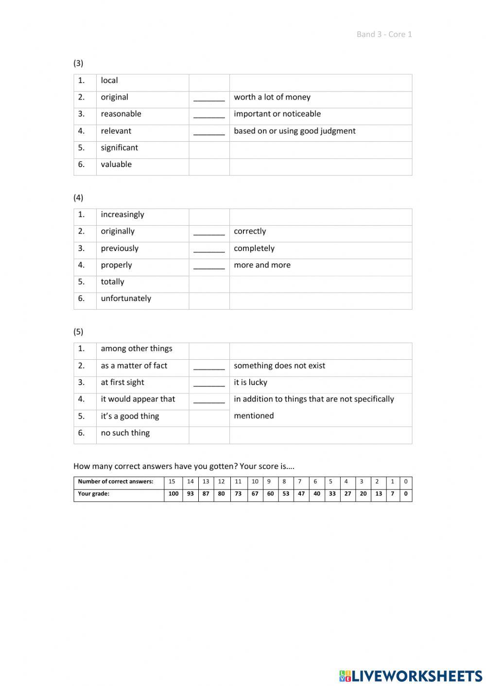 Band 3 (Core 1) - Unit 13 - Test