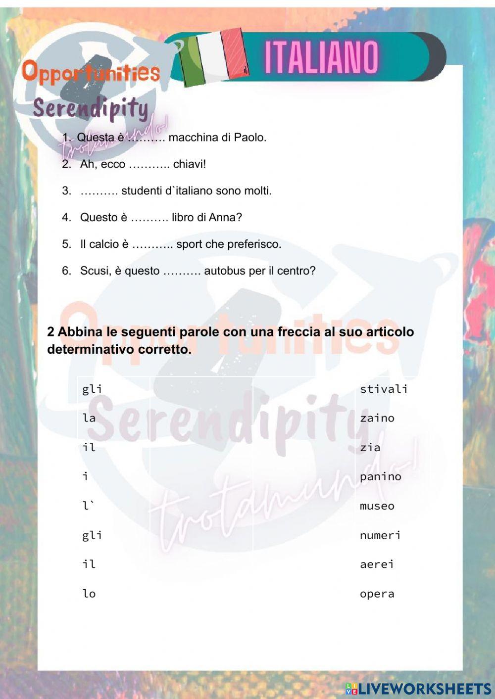 Progetto italiano clase 3