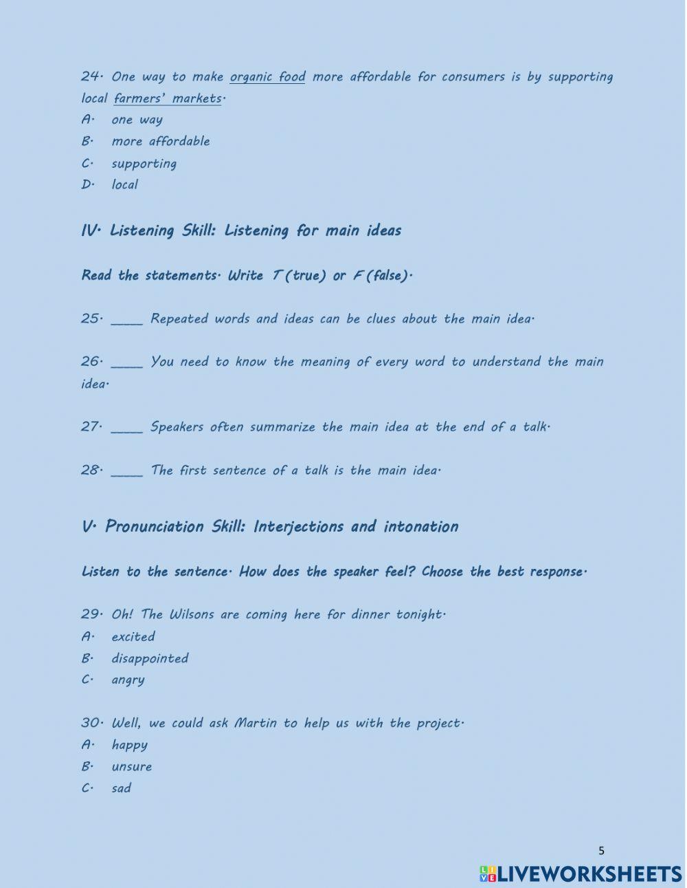 Ls bk - 2 unit - 1 worksheet | Live Worksheets
