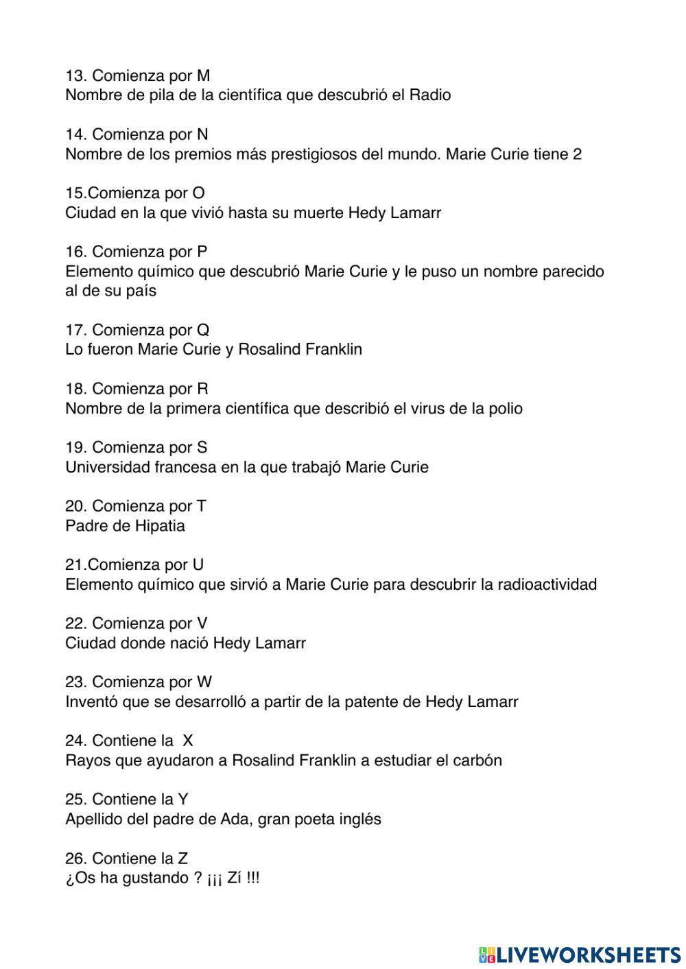 Pasapalabra Comíc Científicas