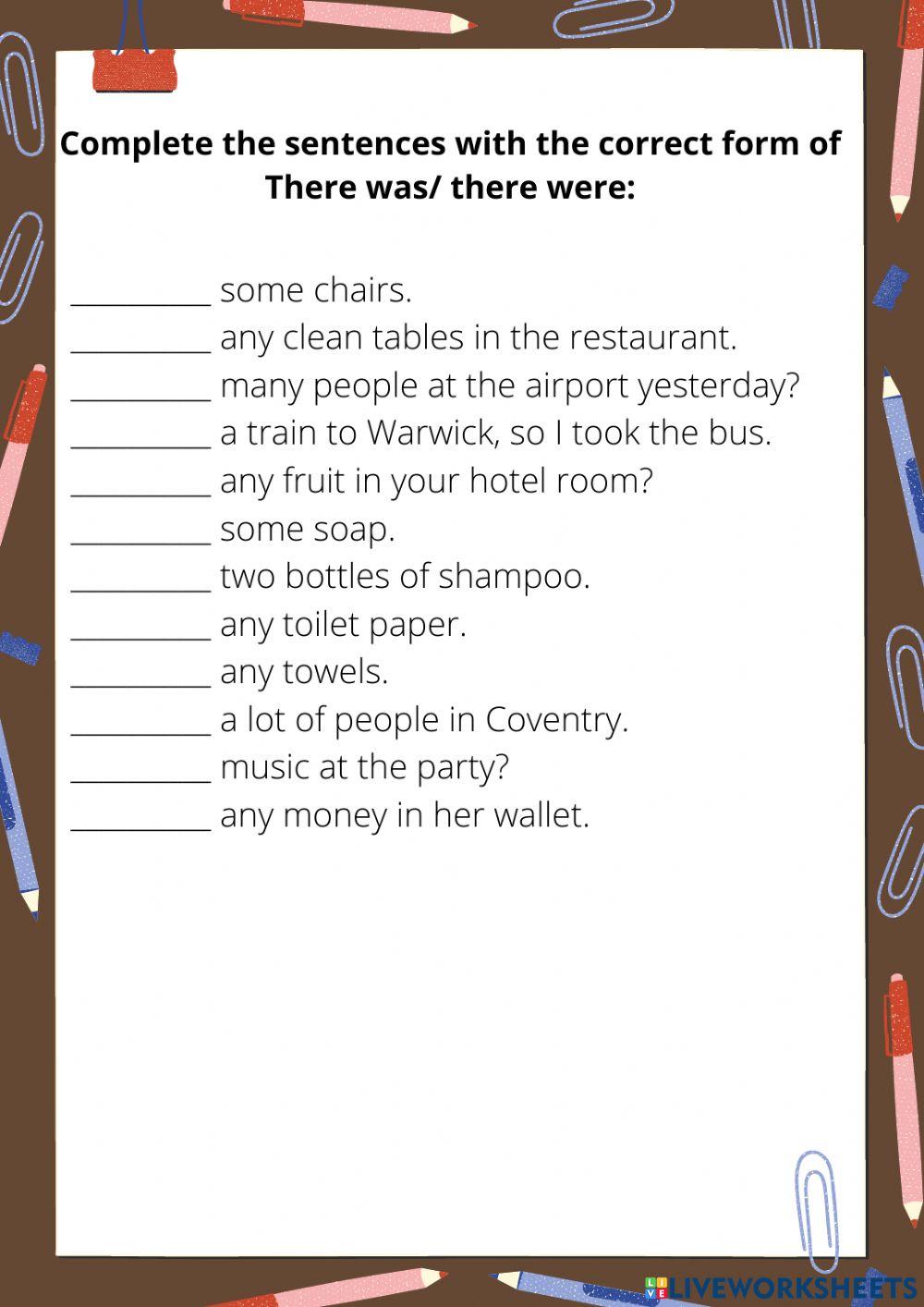 Ejercicio there was- were