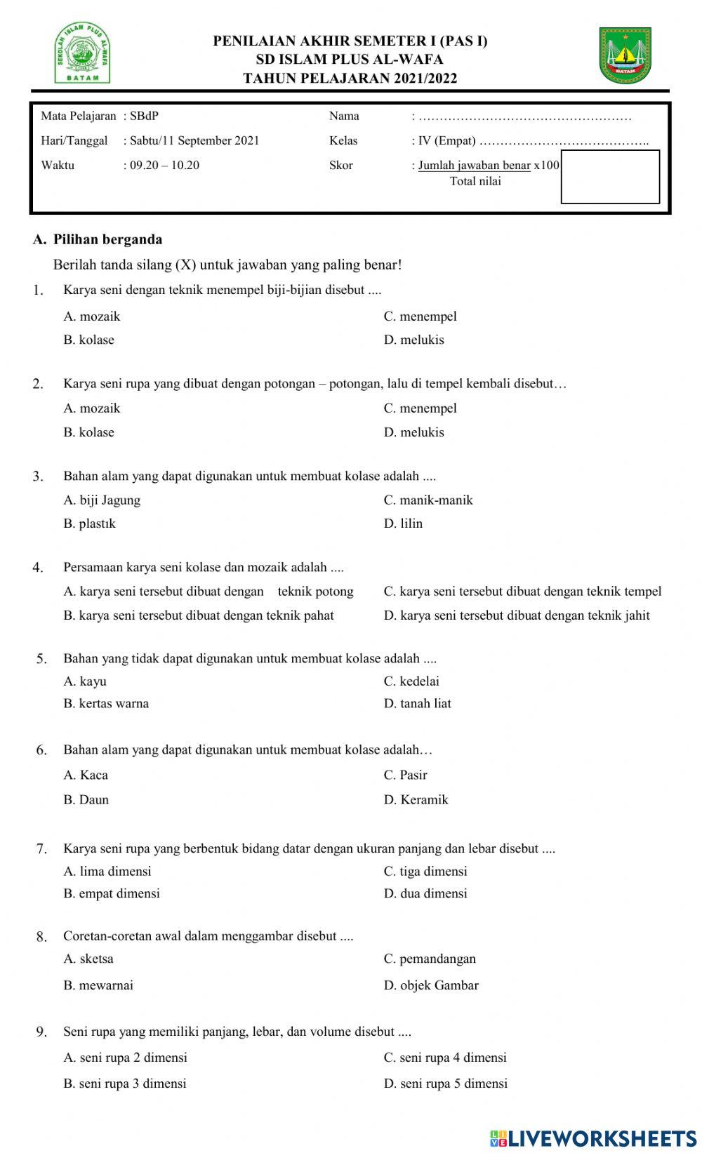 Penilaian Akhir Semester 1