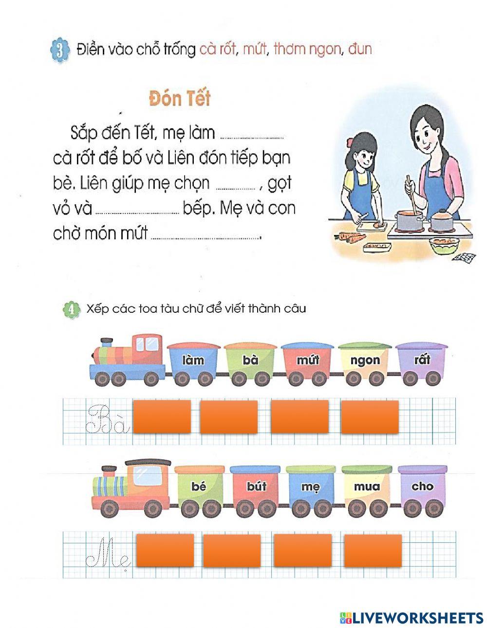 Phiếu cuối tuần 14 Tiếng Việt