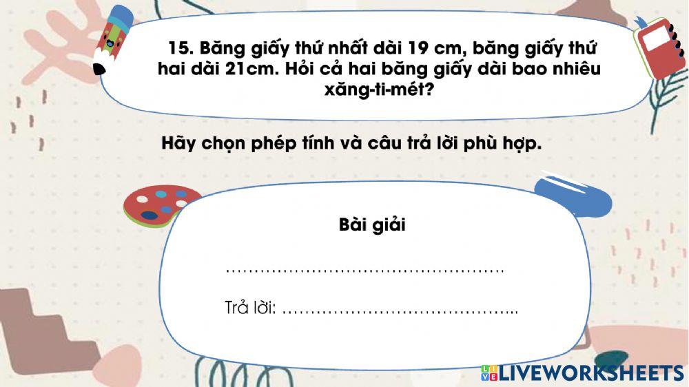 Phiếu bài tập Toán