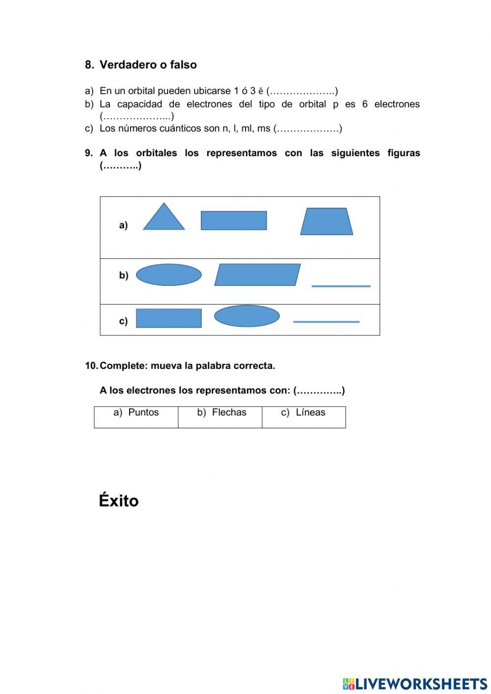 Elementos y Números Cuánticos
