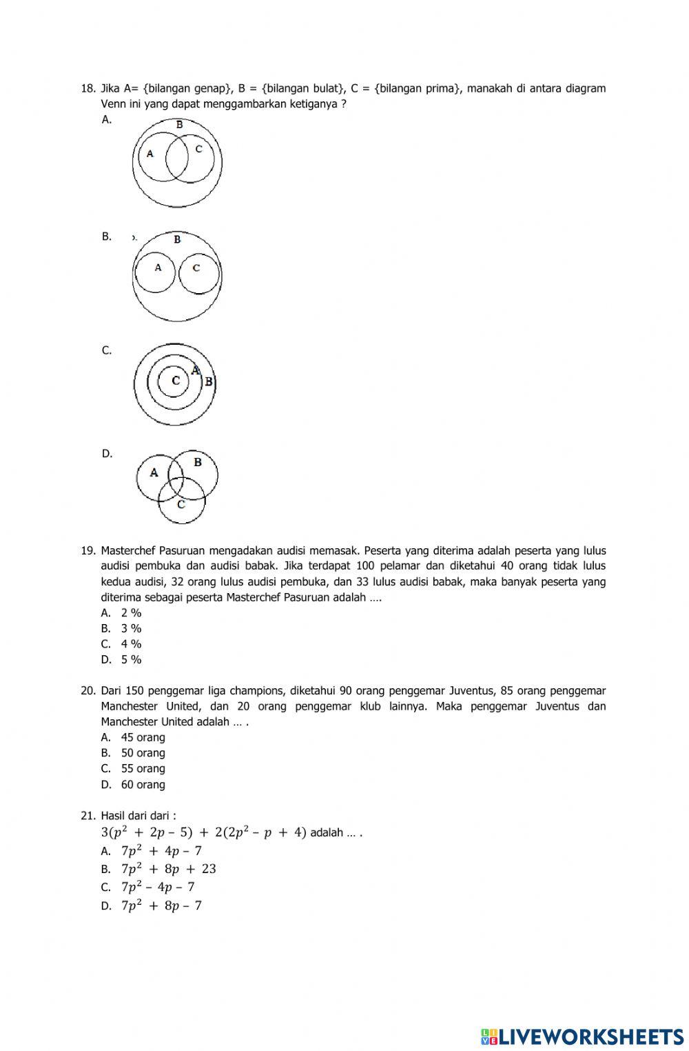 Pas matematika kelas 7