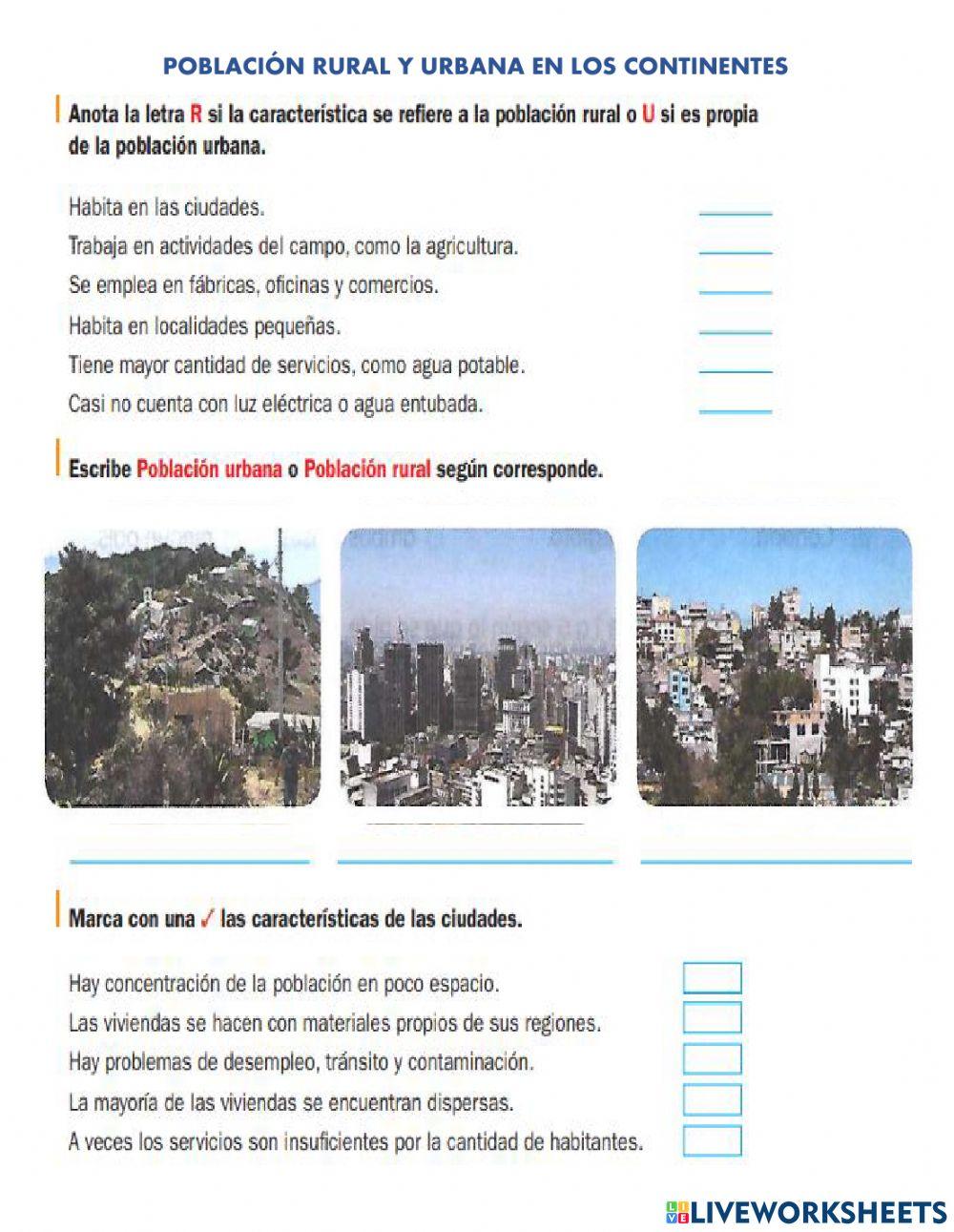 Población rural y urbana