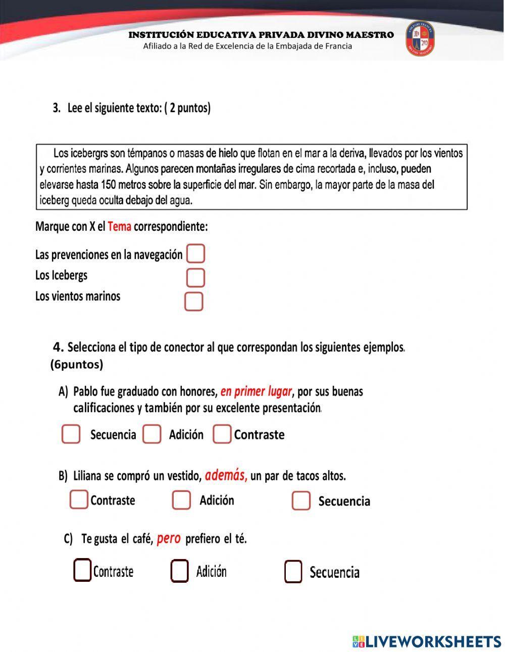 Examen  Bimestral IV de raz verbal