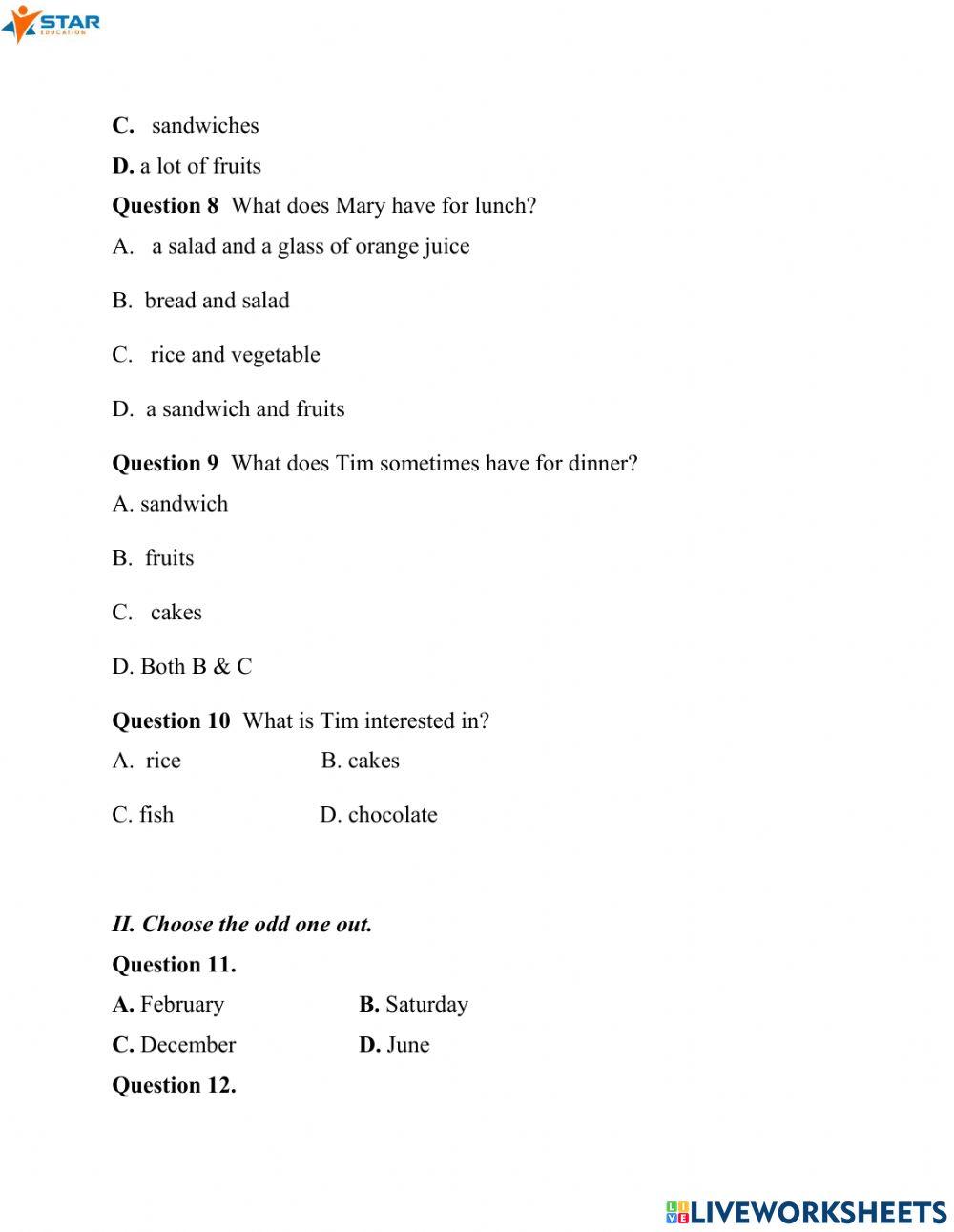 Kiểm tra học kì I đề 2 lớp 7