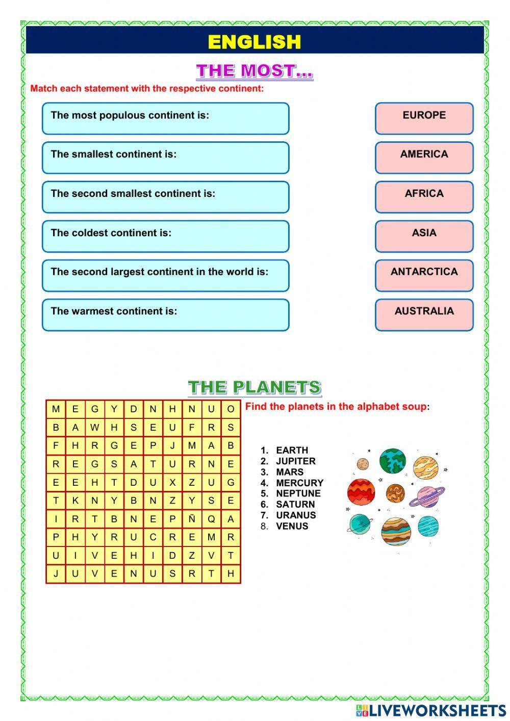 Temas de geografía en inglés