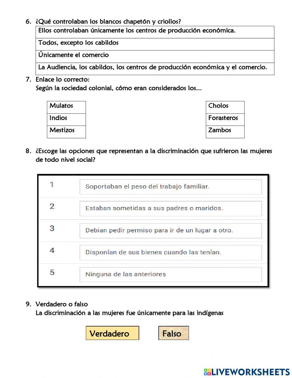 LA sociedad colonial en Quito