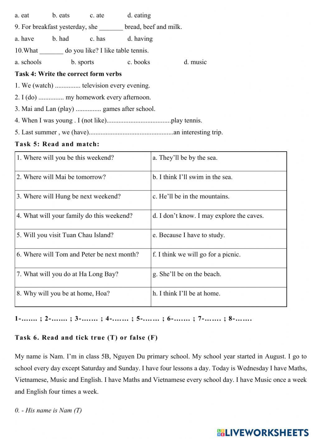 Tieng Anh 5 - 1st term test 01