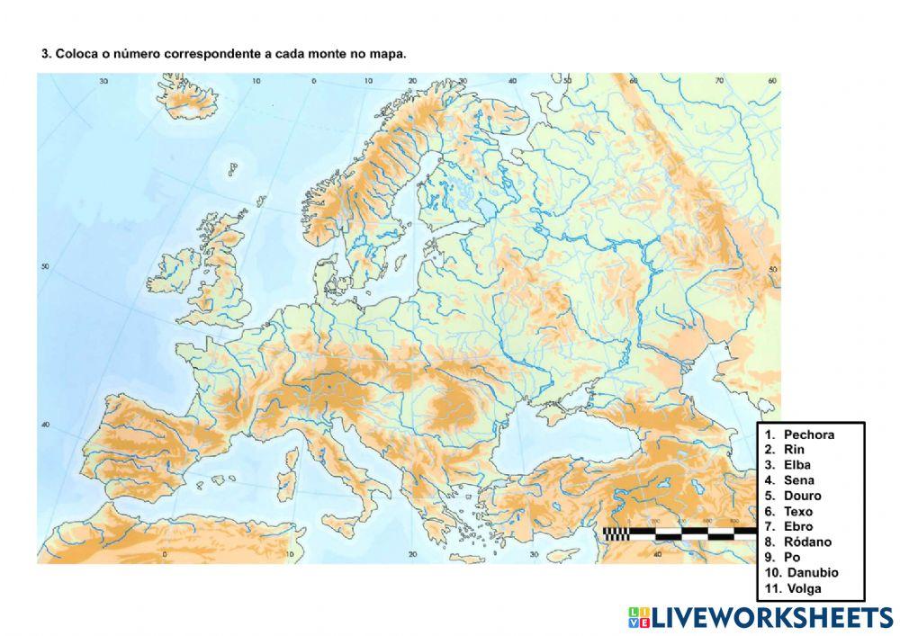 Montes, mares e ríos de Europa