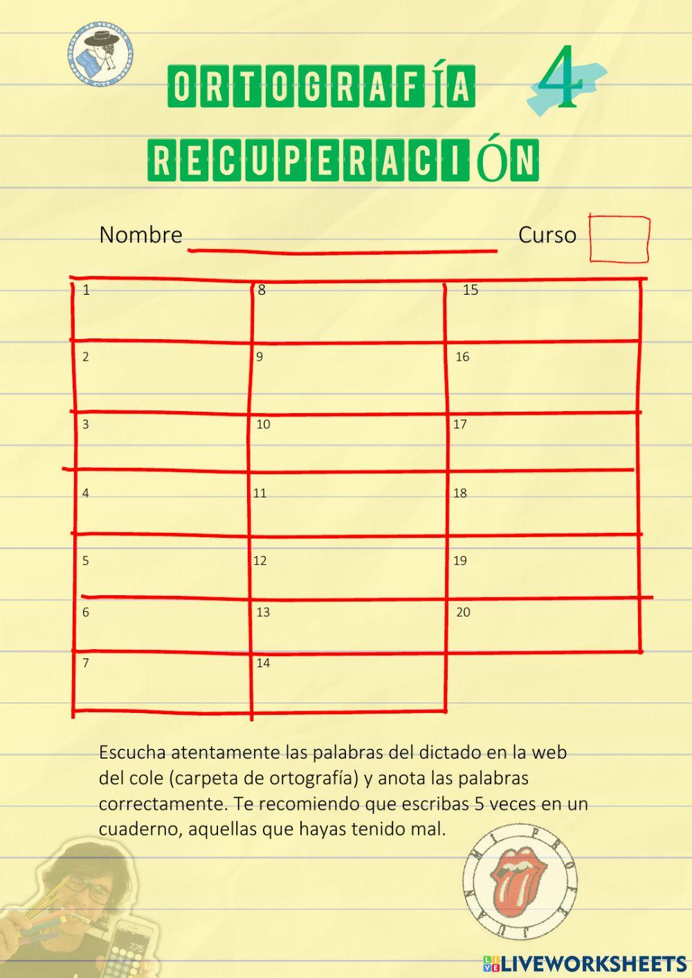 Ortografía de recuperación 4