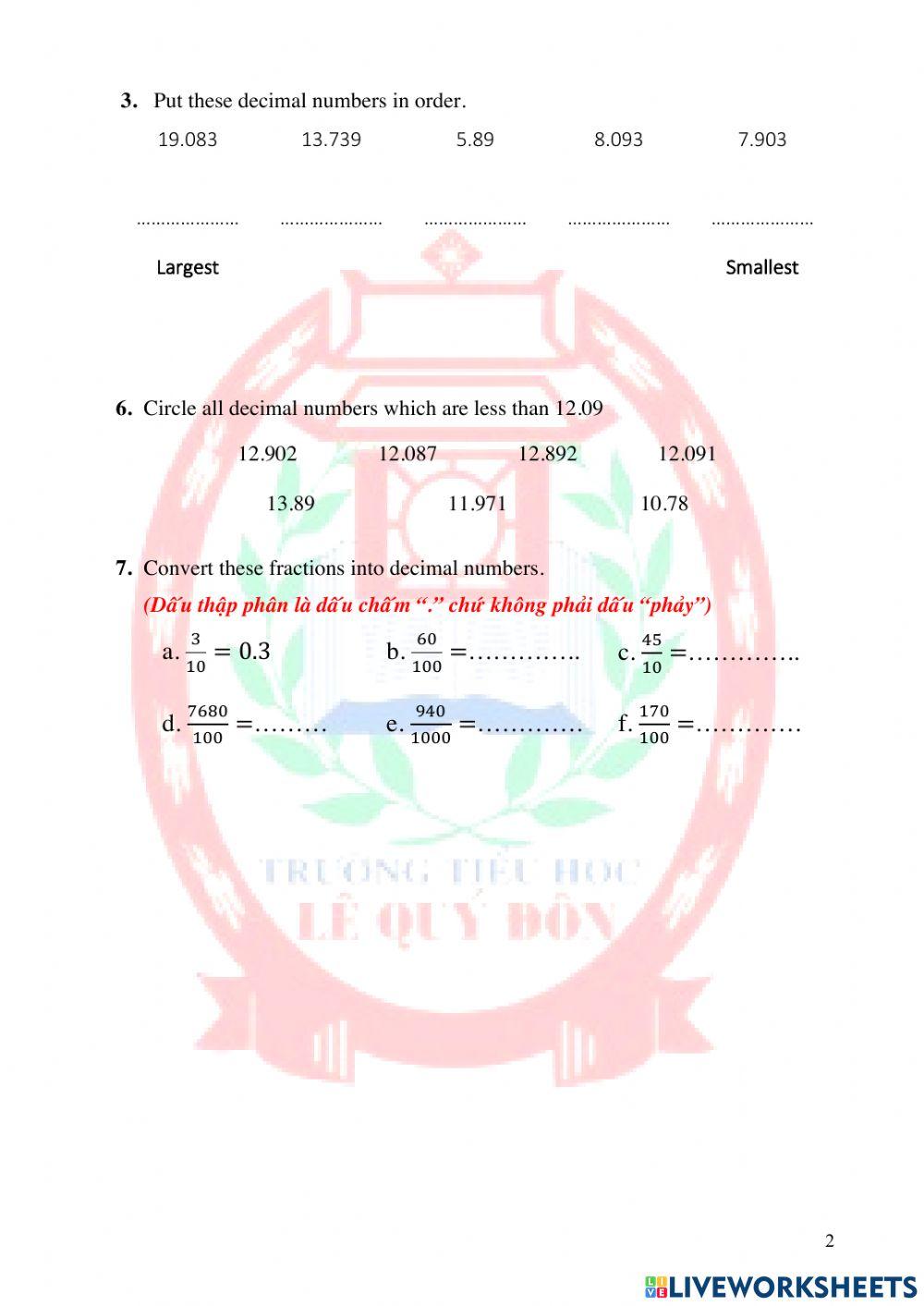 Math 5-U6L1-Decimal numbers