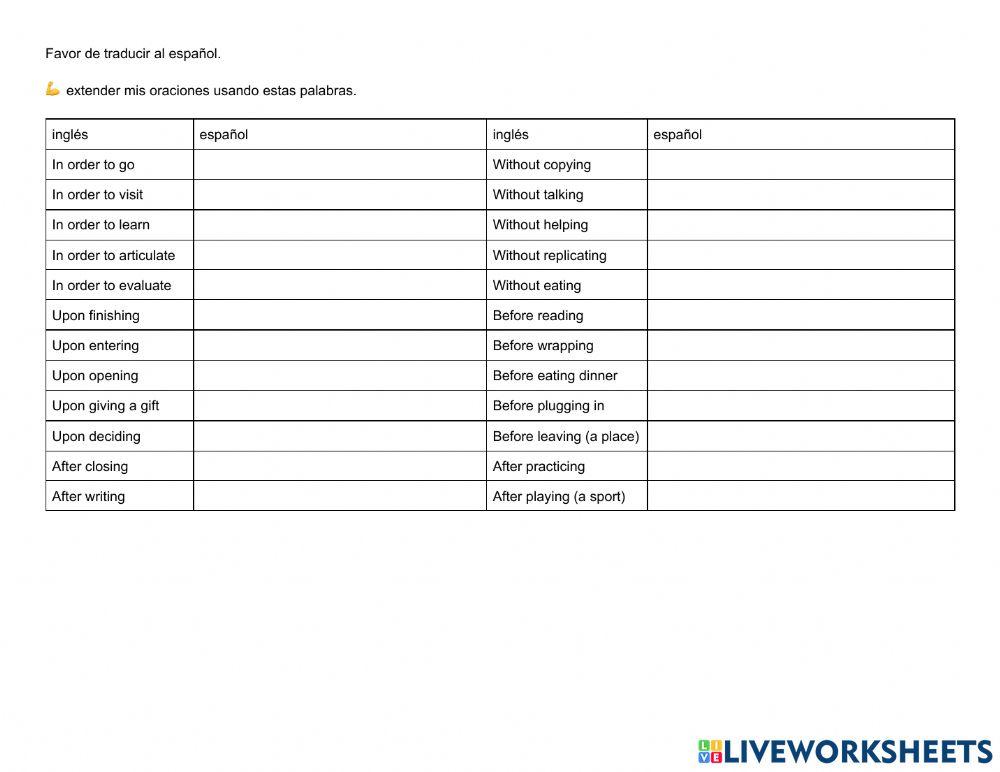 Para extender una oración