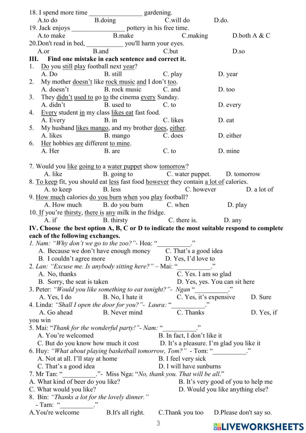 Final Test Revision G7 LNH