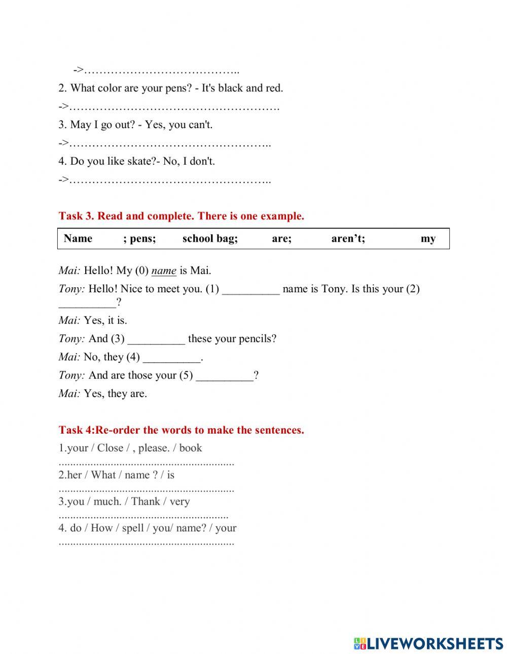First term Grade 3 - test 2