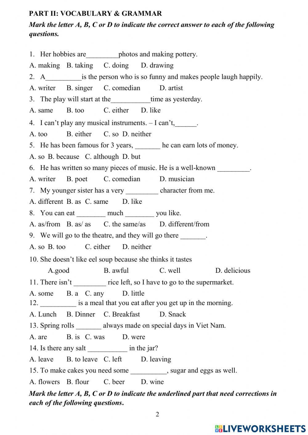 Final Test Revision G7 QM