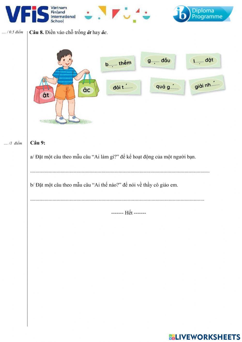 End-of-term 1 - Test (Chính thức)