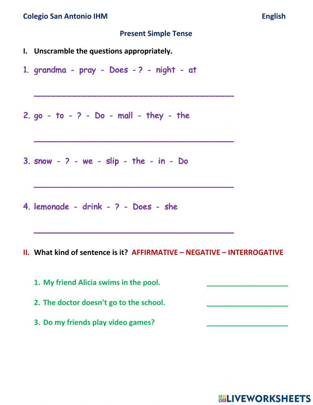 PRESENT SImple Tense