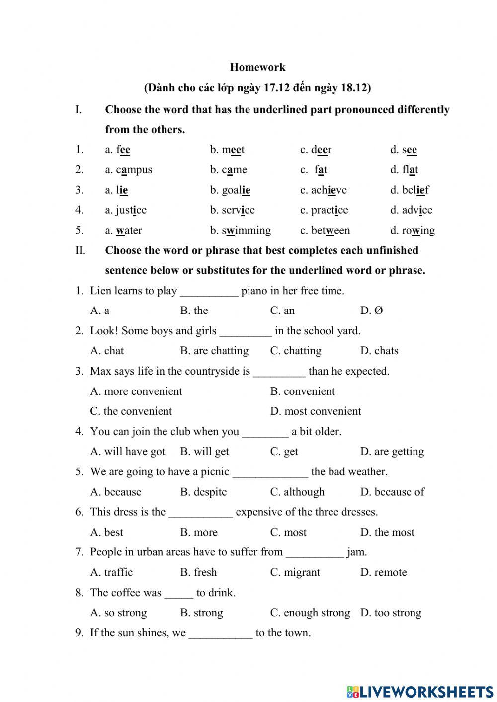 1726094 | Homework for teens | Nguyễn Đình Lưu