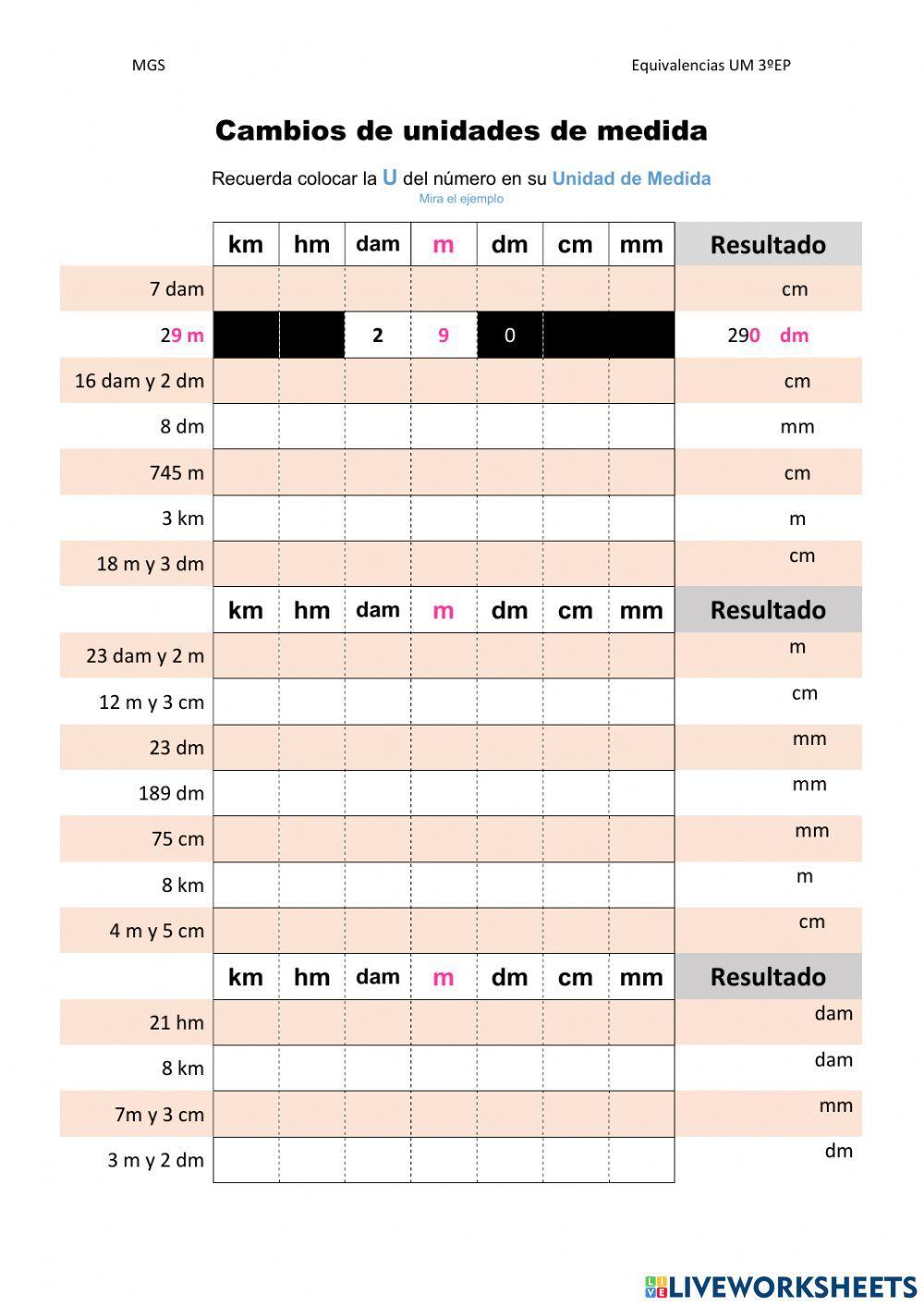 Equivalencias en Longitud
