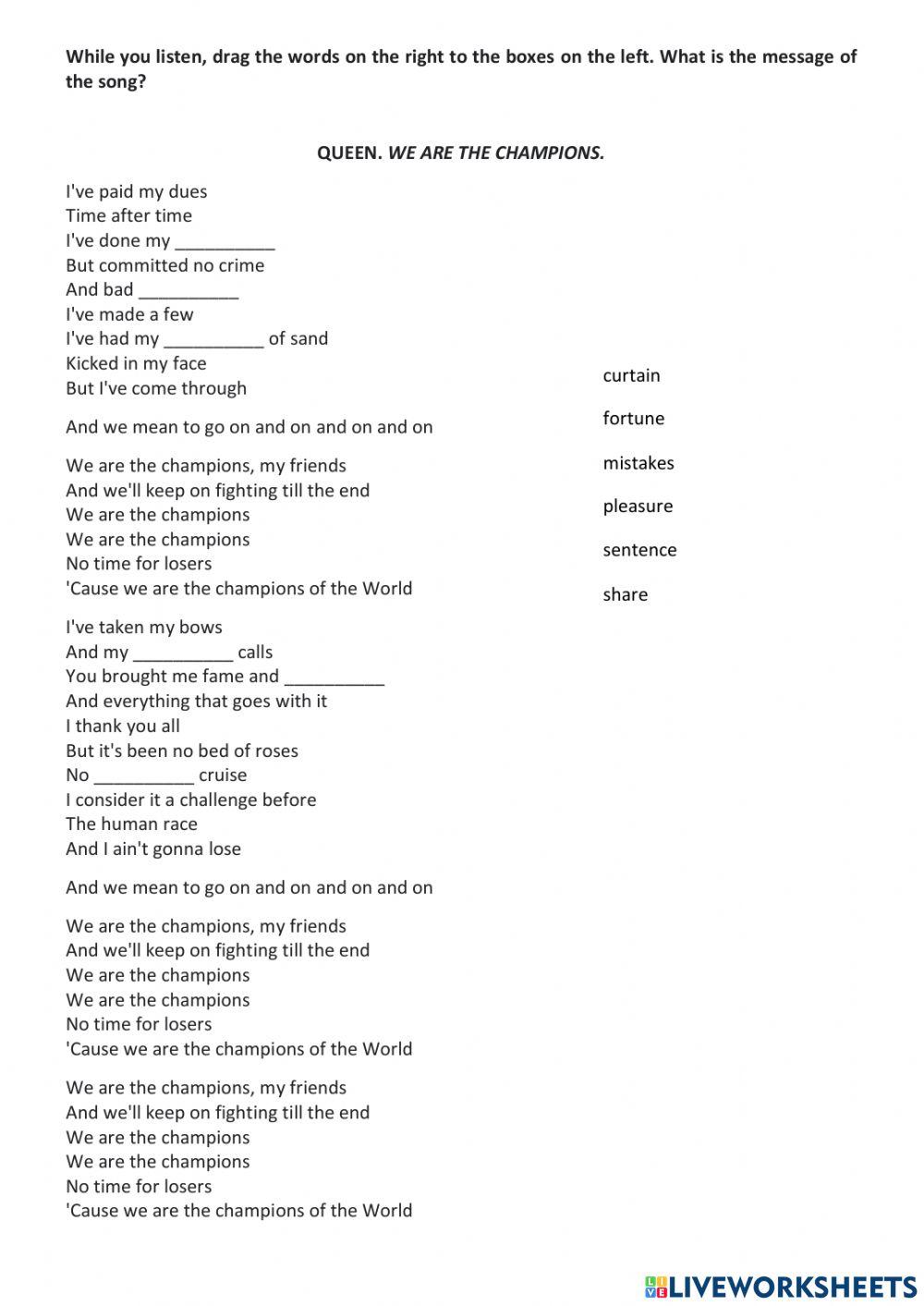 We are the champions