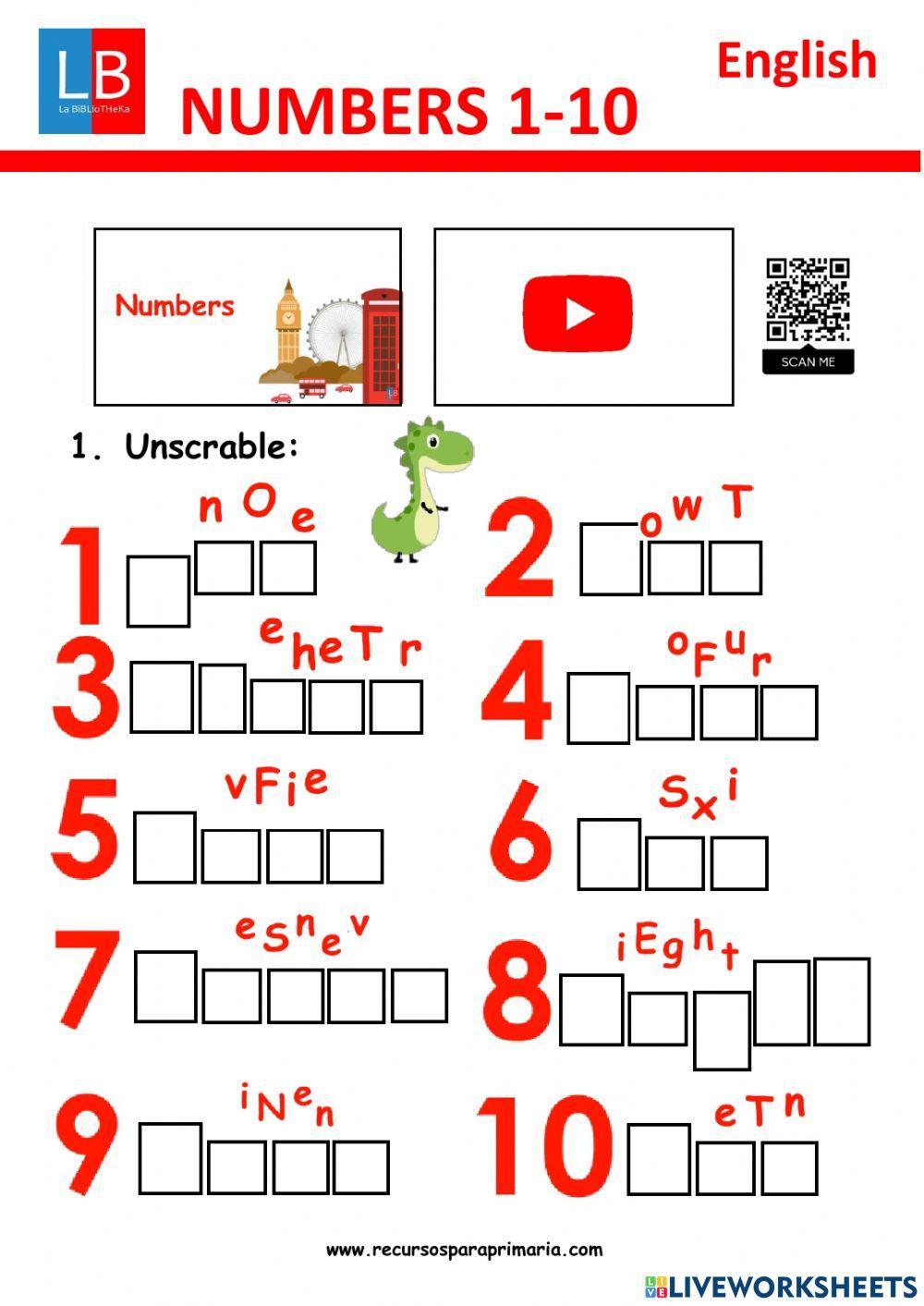 Numeros em Ingles (Numbers in English), PDF