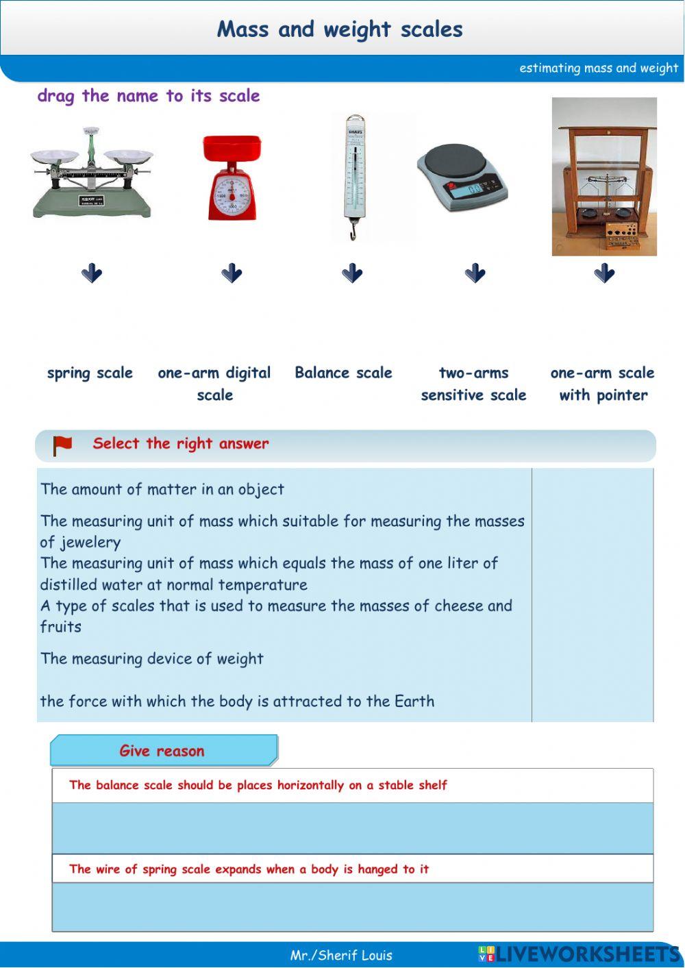 Weight and mass scales