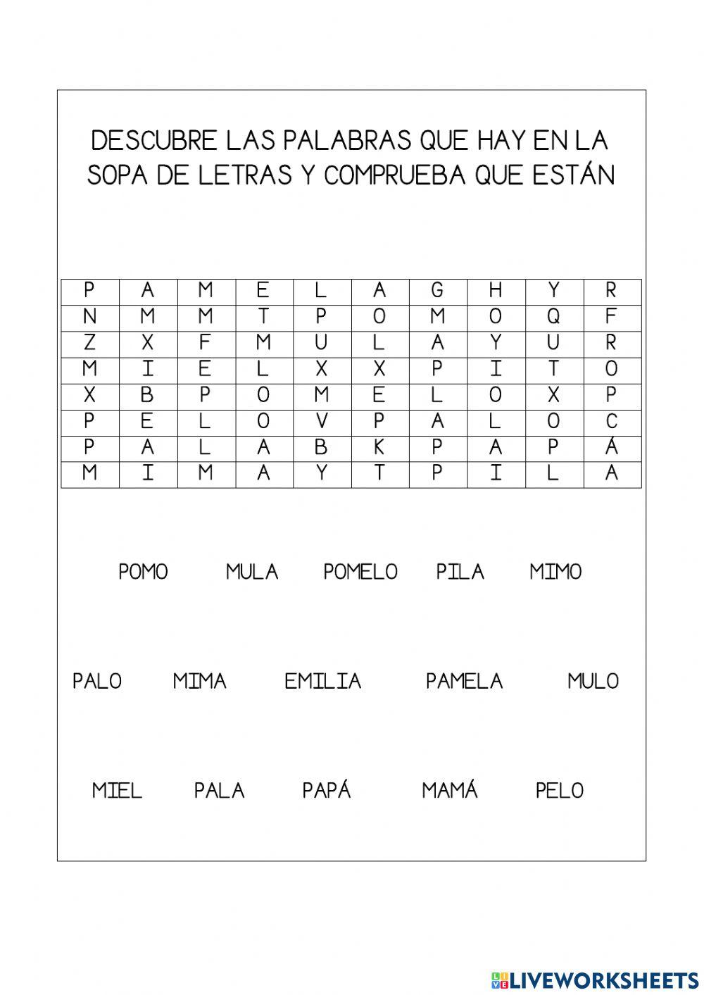 Sopa letras lectura mpl