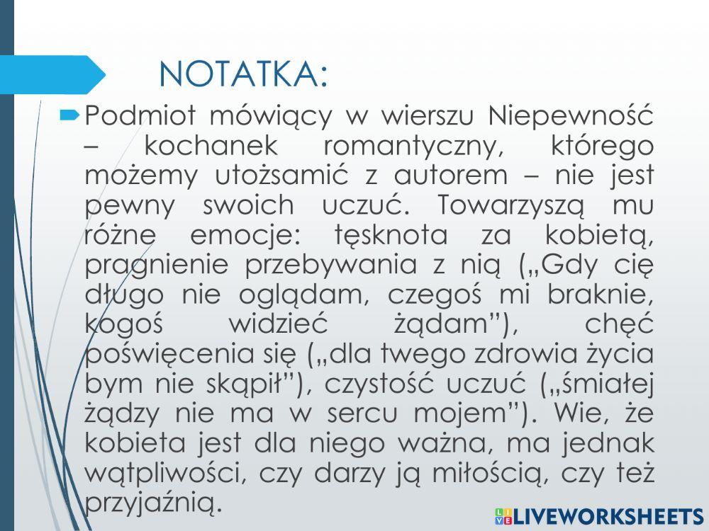 Adam Mickiewicz -Niepewność-