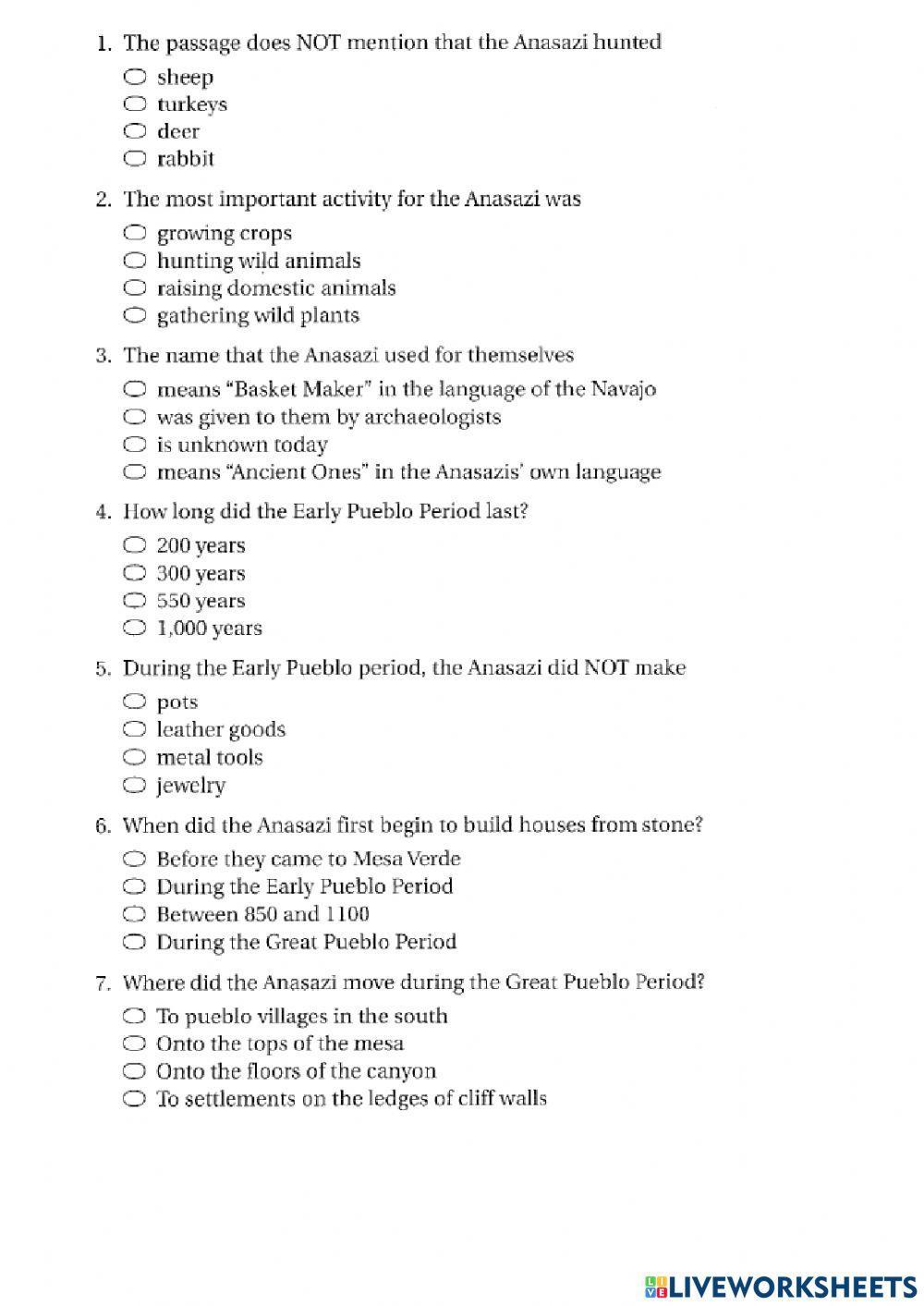 TOEFL Factual and Non-Factual Questions