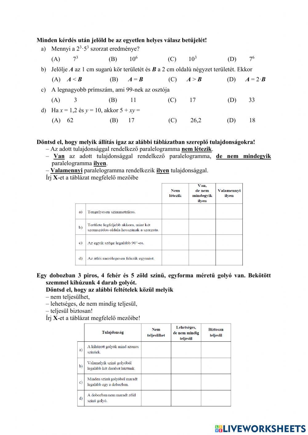 Középiskolai felvételi