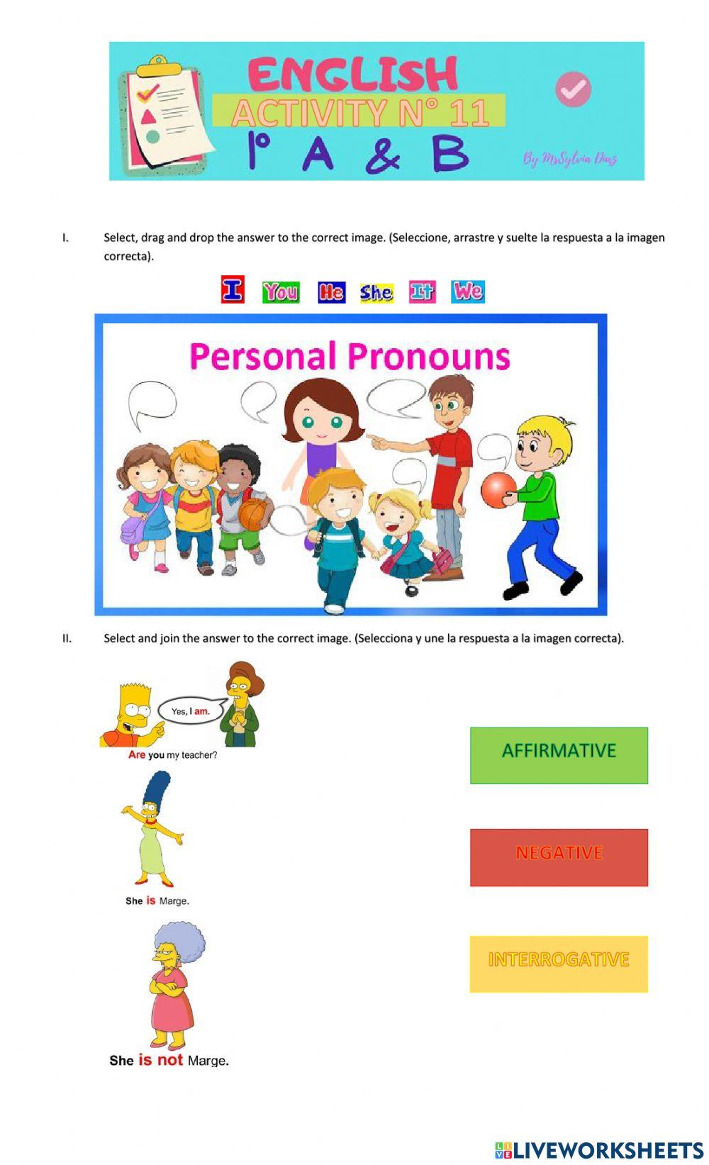 Verb To Be online exercise for 1° Secundaria Live Worksheets