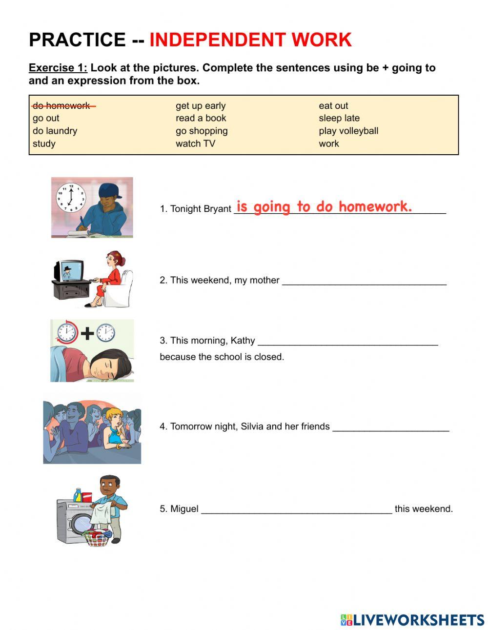 Complete Going to Sentences