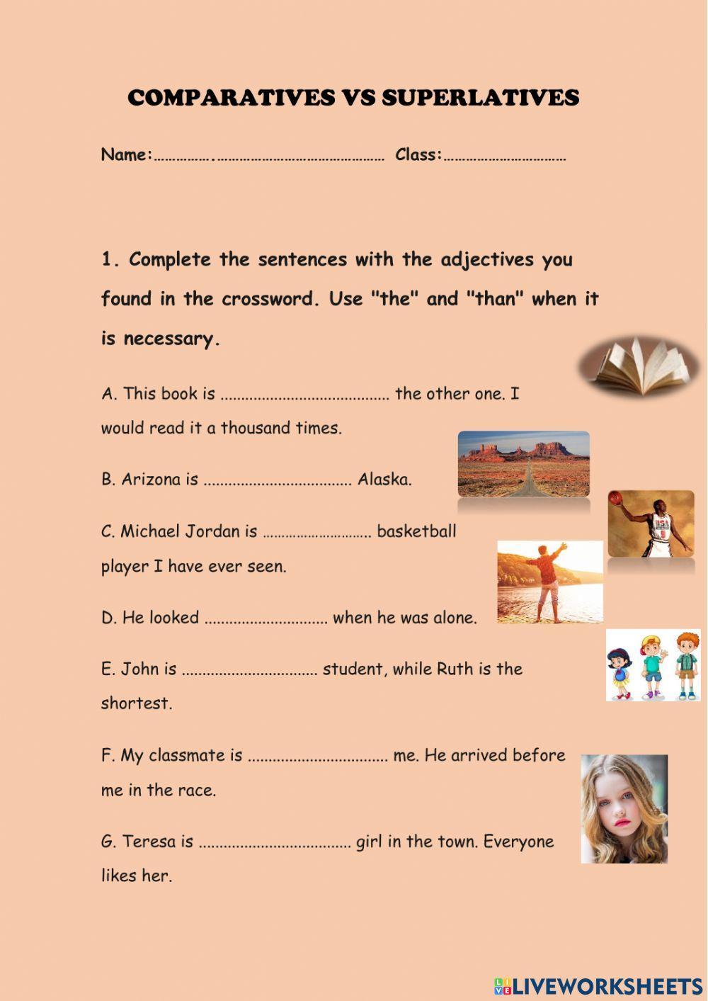 Comparatives vs superlatives