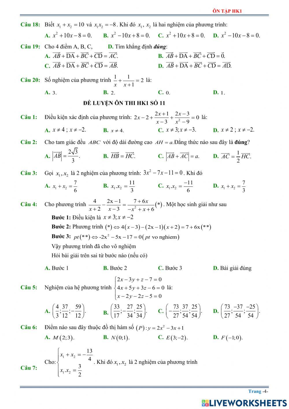 Ôn tập toán hk1 - phần 3