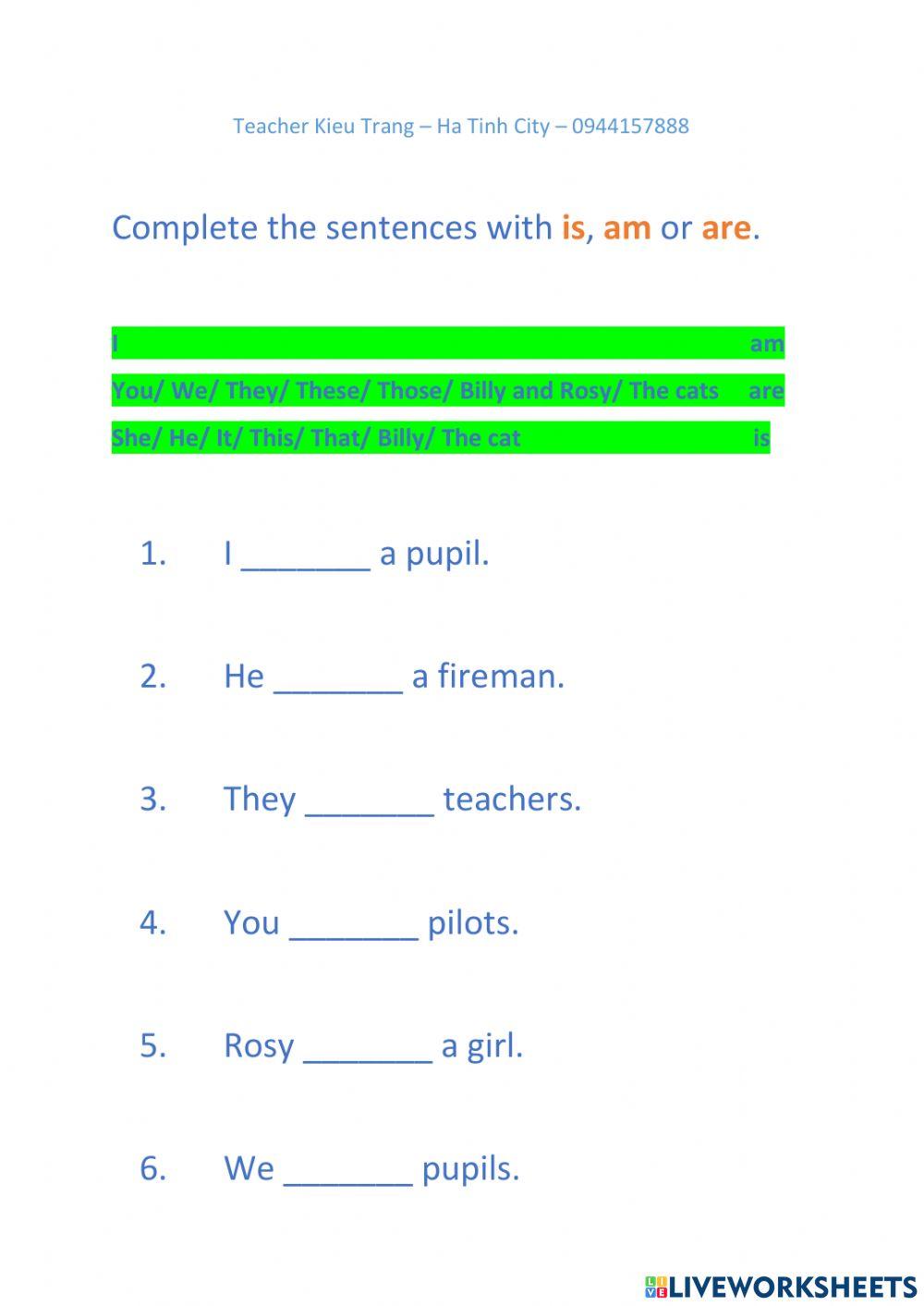 Is am are Is am are