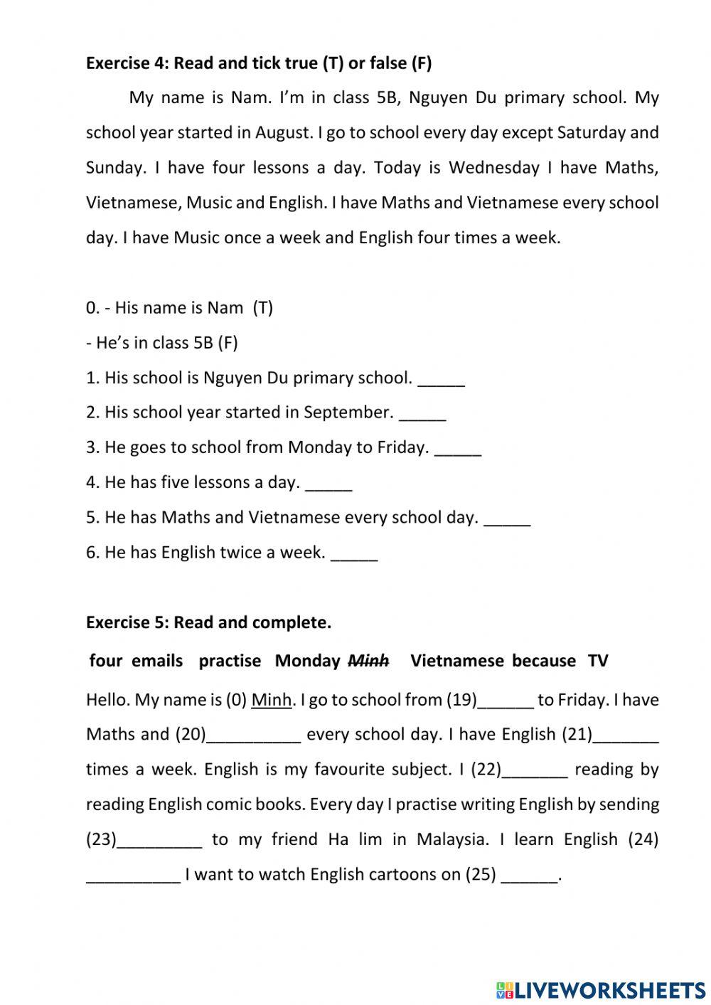 Grade 5 - Review Term Test