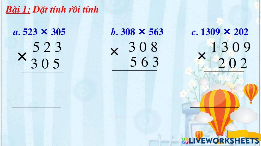 Nhân với số có ba chữ số tt